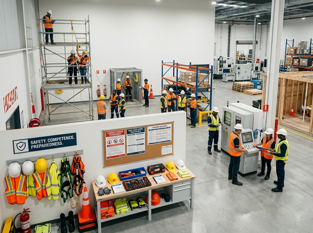 Safety professional reviewing digital compliance training records